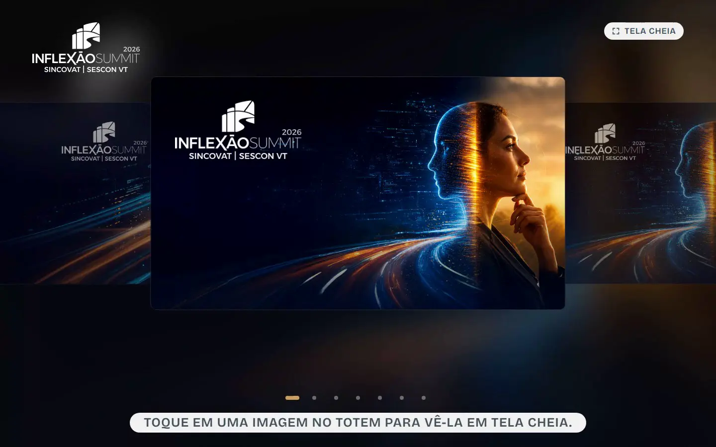 Tela de seleção de artes do Painel Instagramável. Imagem espelhada no painel de led.